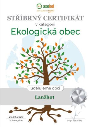 Lanžhot získal stříbrný certifikát v kategorii Ekologická obec 1
